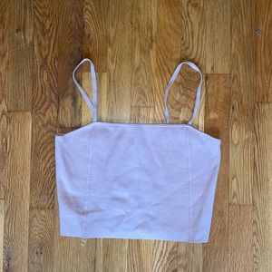 Express baby pink knot crop top